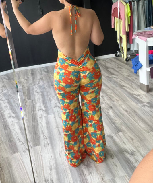 Flower Print Bell bottom GALA Jumpsuit