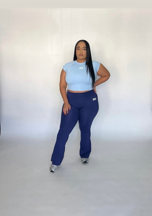 Matching Mix Blue Bellbottom Set