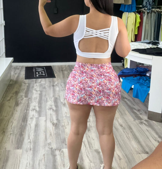 White Matching Skirt Set