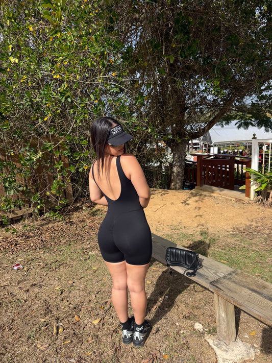 Black Sleeveless Short Jumpsuit
