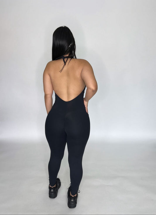 Black Long Knotted Jumpsuit