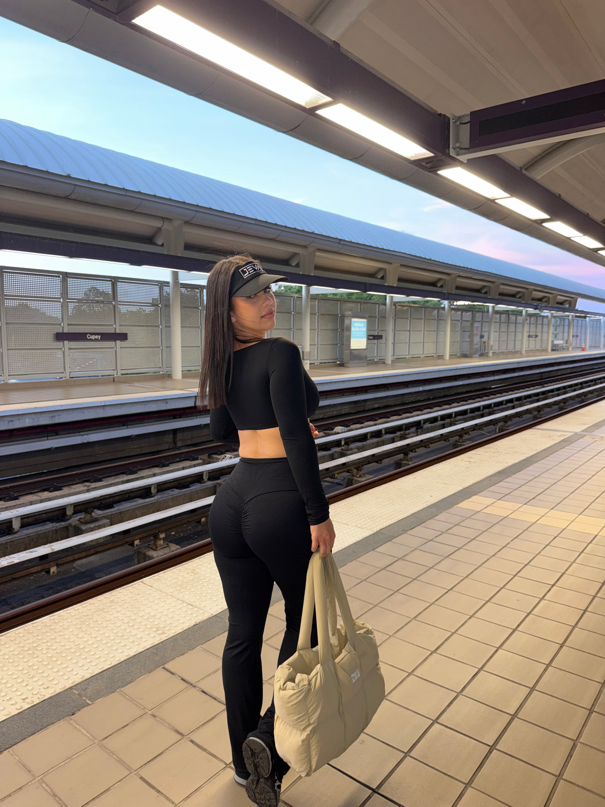 Black Long Sleeve Bellbottom Set
