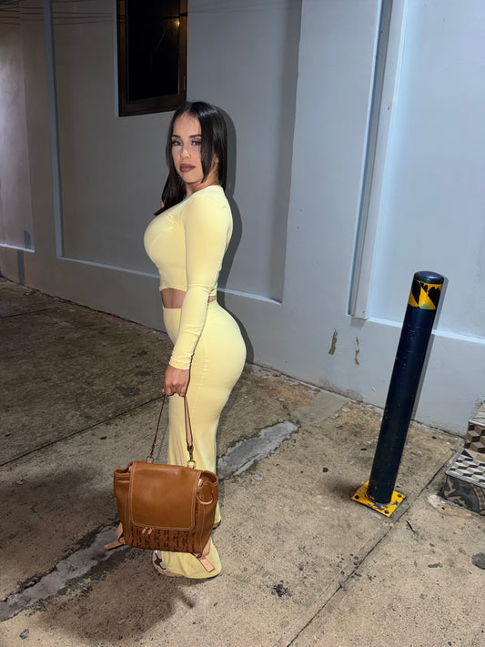 Yellow Butter Long-Sleeve Palazzo Set