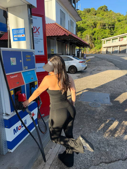 Black Strapless Bellbottom Set