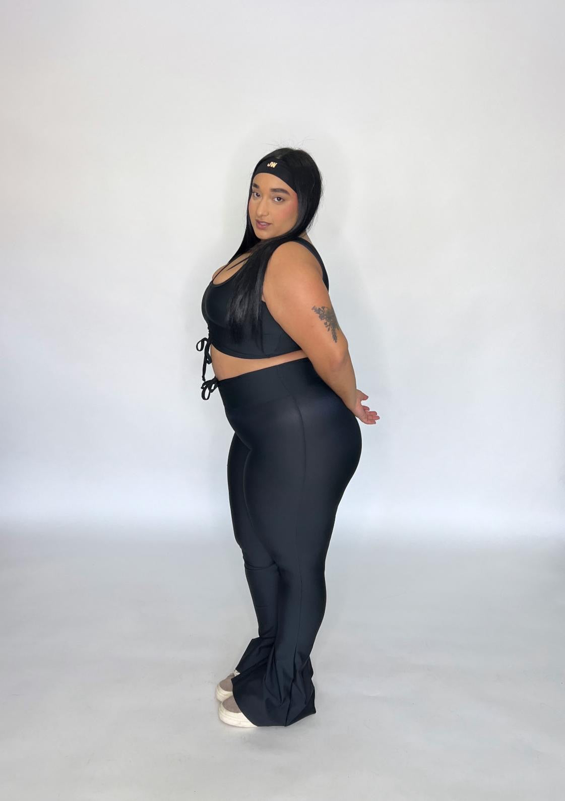 Black Bellbottom Long Set