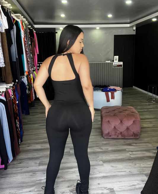 Black Sheer Long Jumpsuit