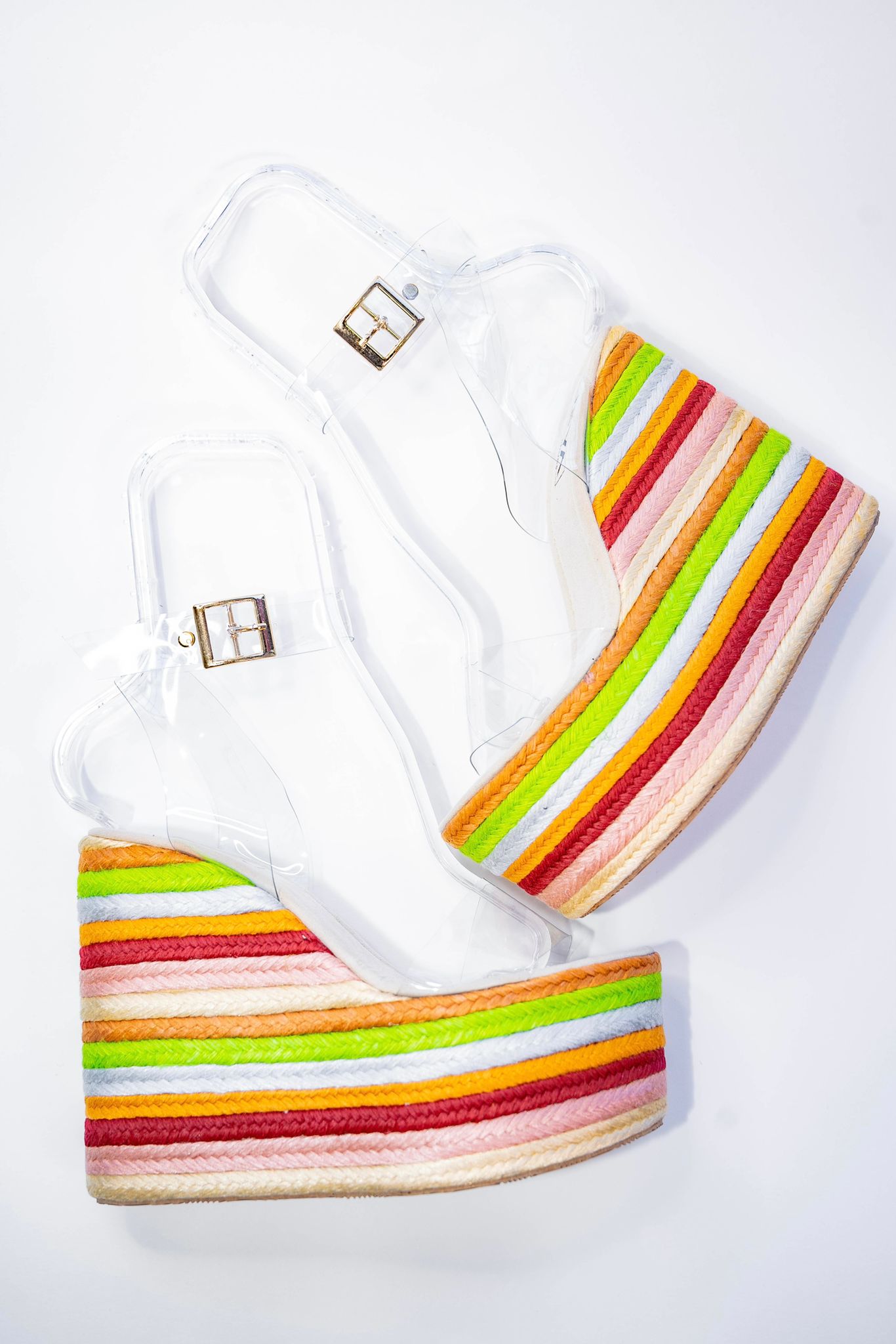 Rainbow wedge store heels