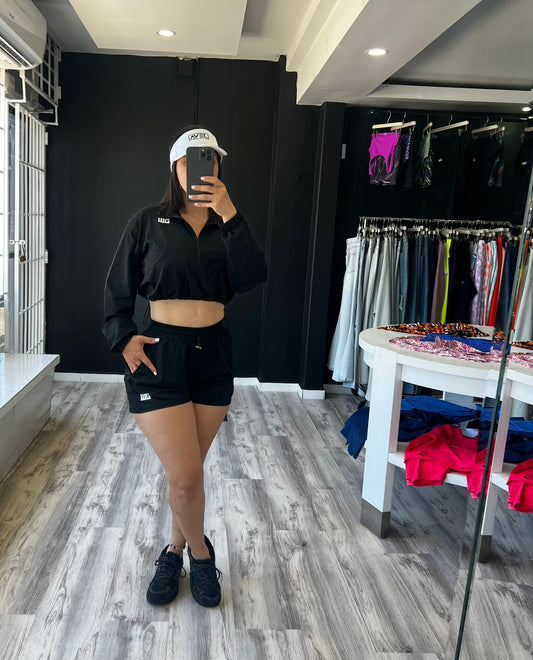 Black Jacket Short Set