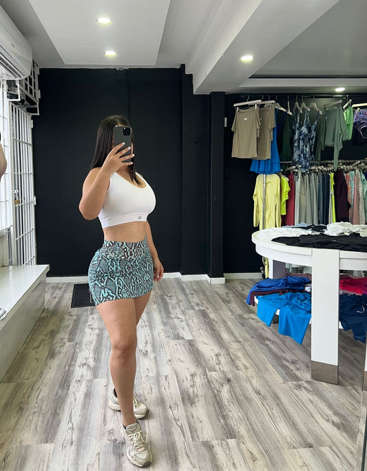 Snake Print Matching  Skirt Set