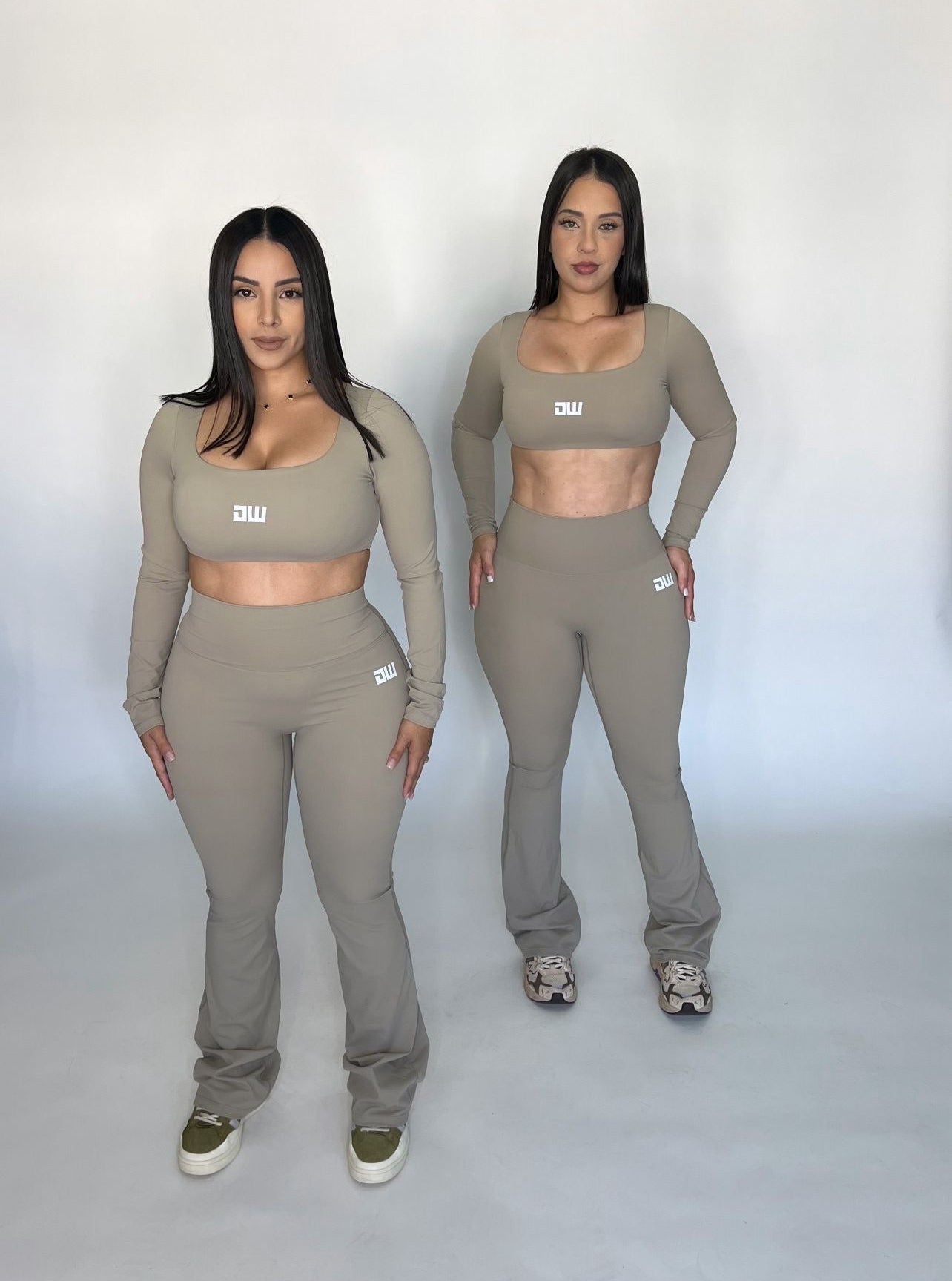 Nude Long-Sleeve Bellbottom Set