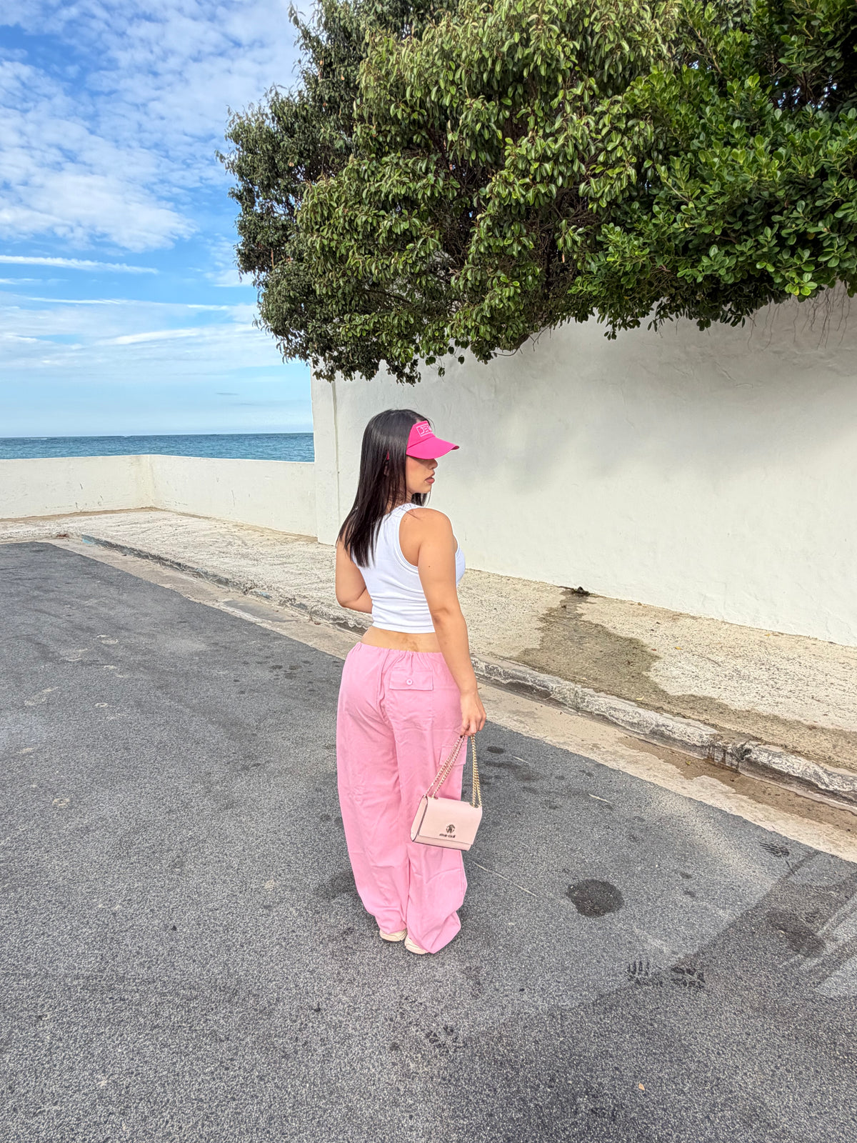 Whithe/Pink Matching Baggy Set