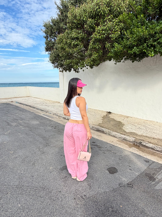 Whithe/Pink Matching Baggy Set