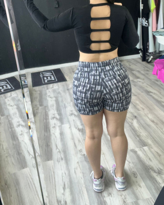 Black/Gray Matching Short Set