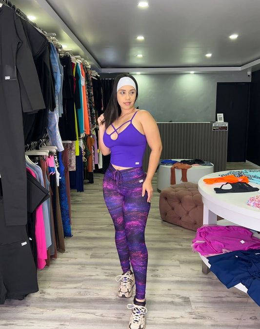 Purple Space Long Set