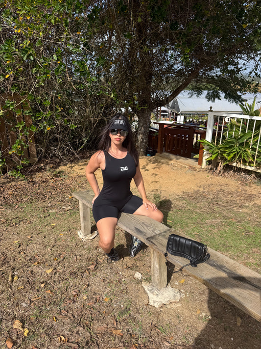 Black Sleeveless Short Jumpsuit