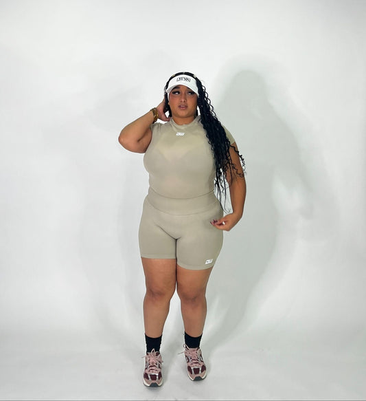 Nude Srunch Butt Short CURVY Set