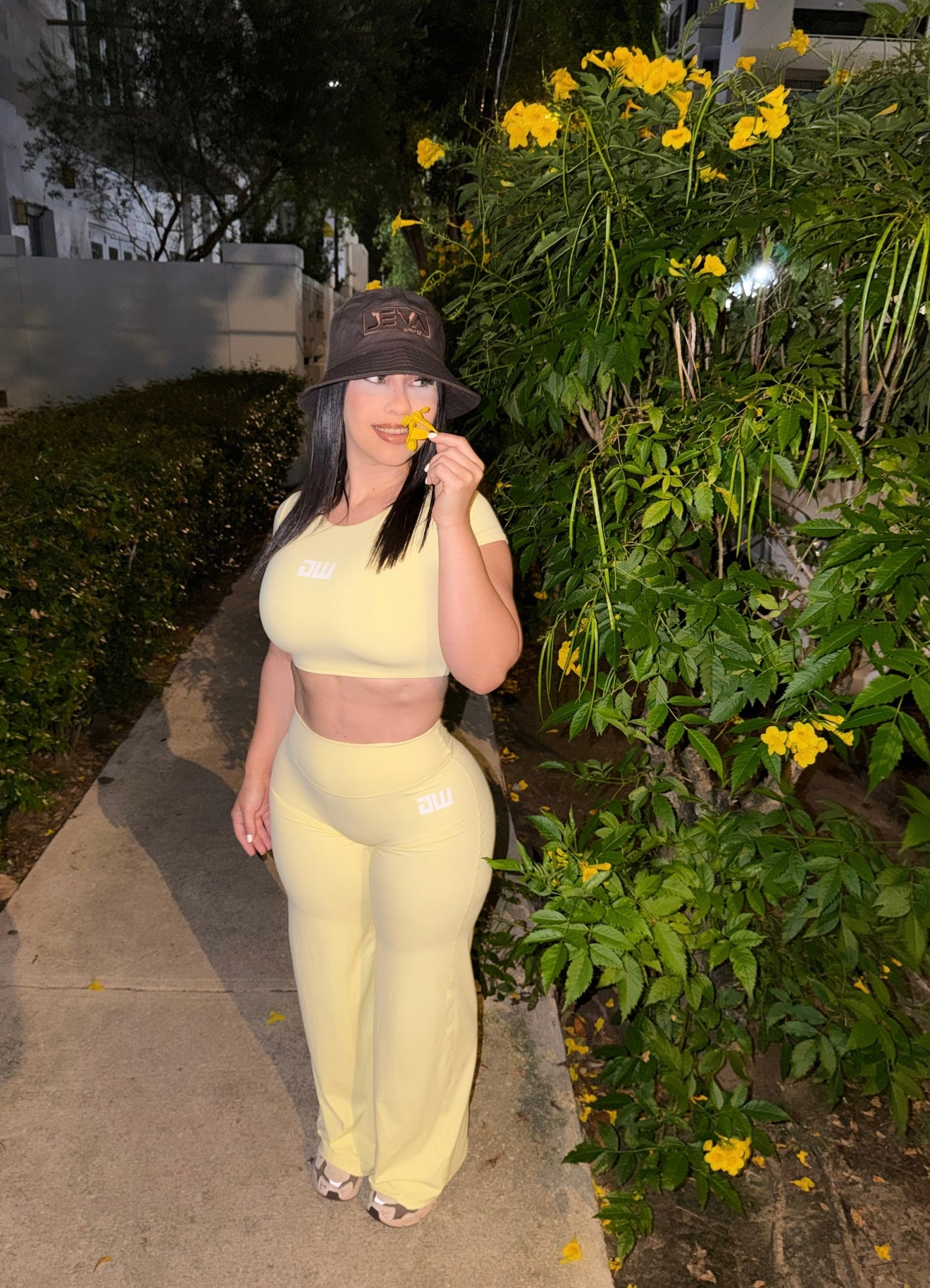 yellow 2 pieces palazzo