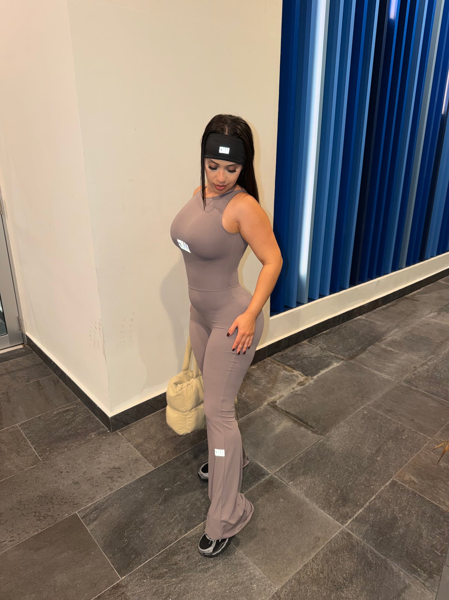 Beige Wes Bellbottom Jumpsuit