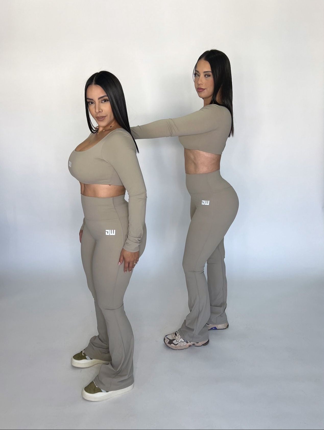 Nude Long-Sleeve Bellbottom Set