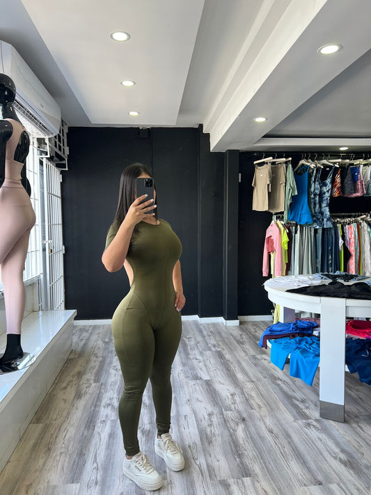 Olive Short Sleeve GALA Jumpsuit