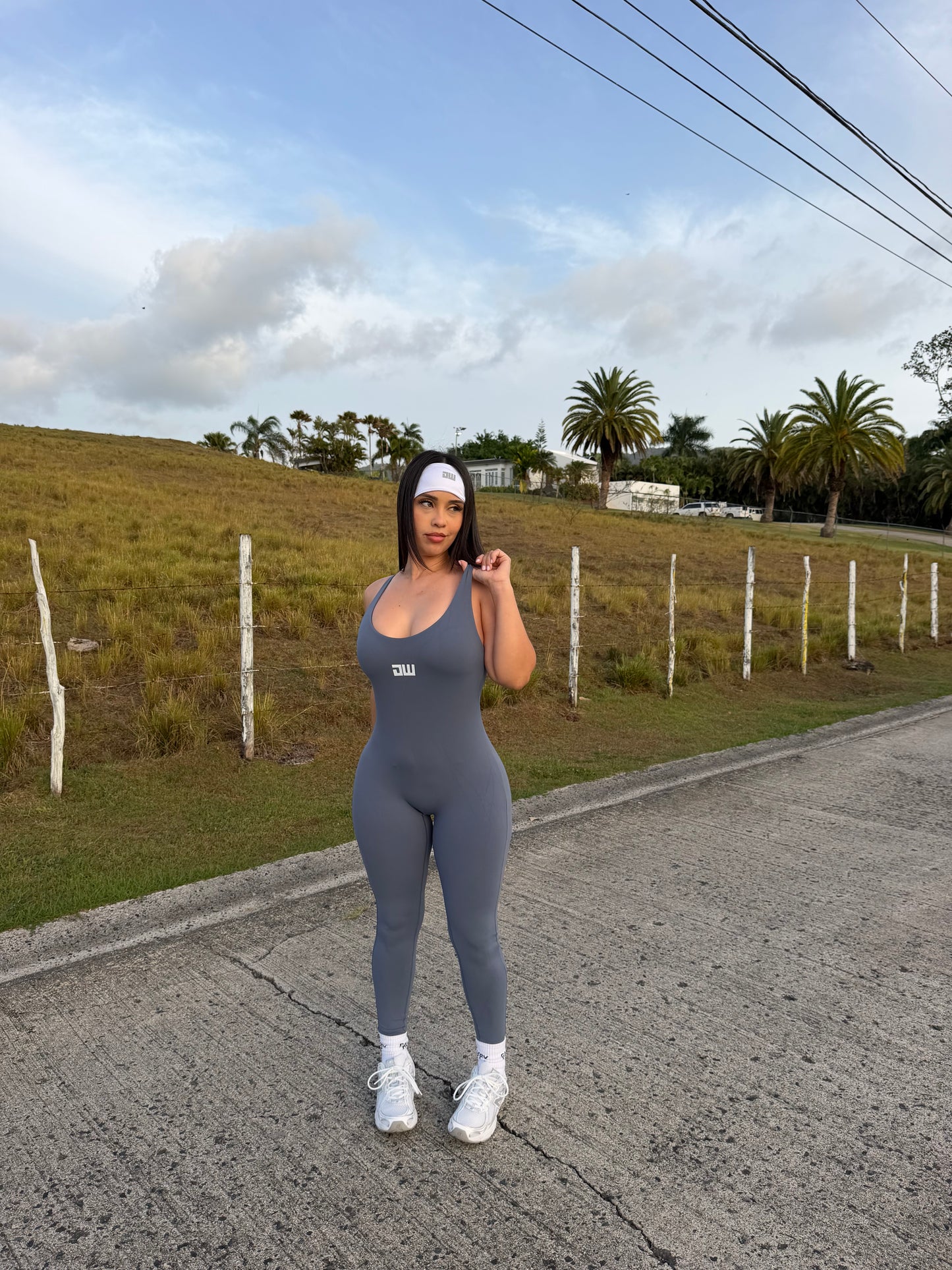 Greyish blue Crossed  Jumpsuit