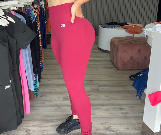 Burgundy Scrunch Butt Leggings