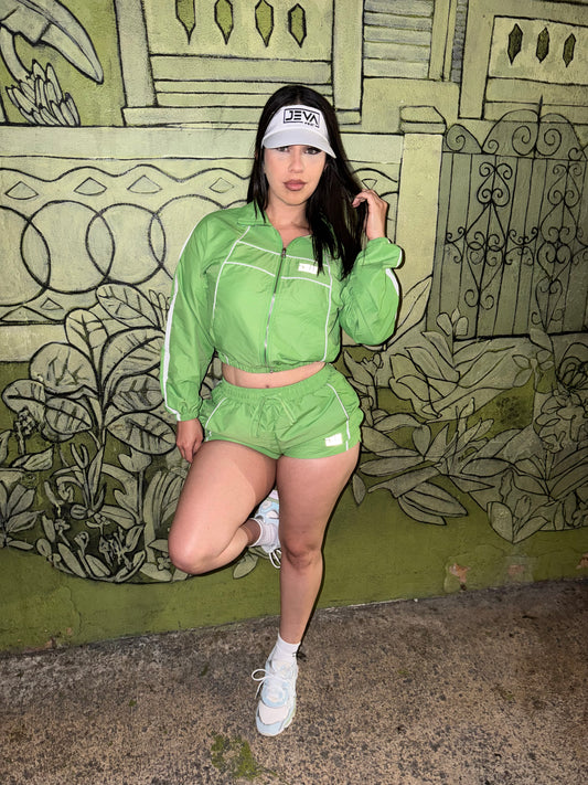 Lime Green Short Tracksuit Set