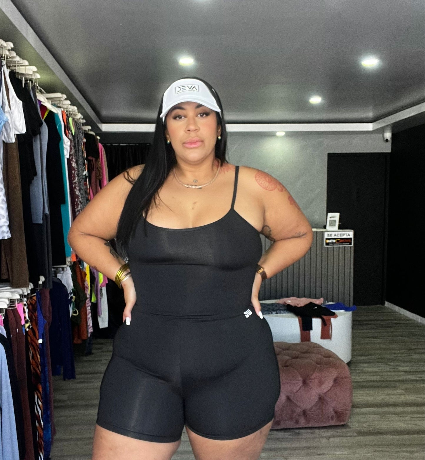 Black Sleeveless CURVY Short Jumpsuit