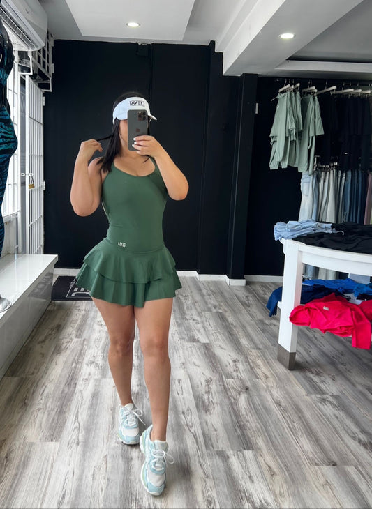 Olive Crossed Dress