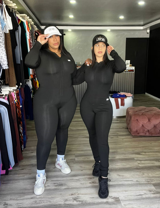 Black Long-Sleeve Jumpsuit