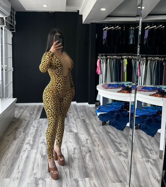 Animal Print Long Sleeve GALA Jumpsuit