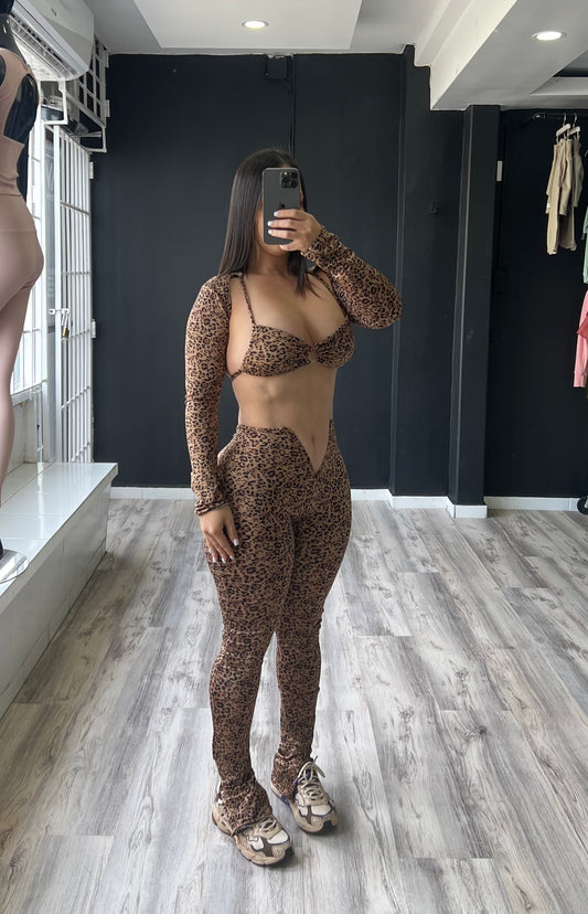 Animal Print Long-Sleeve GALA Set