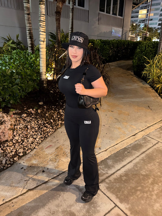 Black Shirt Bellbottom Set