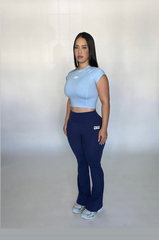 Matching Mix Blue Bellbottom Set