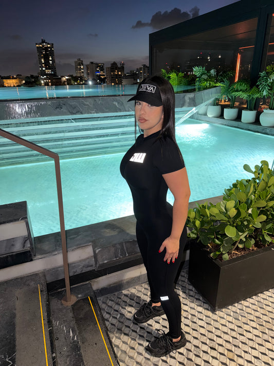 Black Short Sleeve Long Jumpsuit