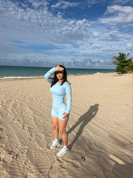 Lightblue Long-Sleeve Short Set