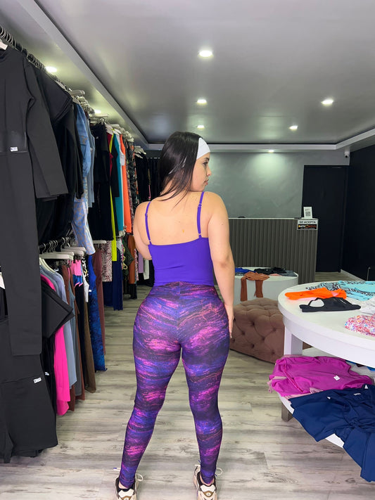 Purple Space Long Set