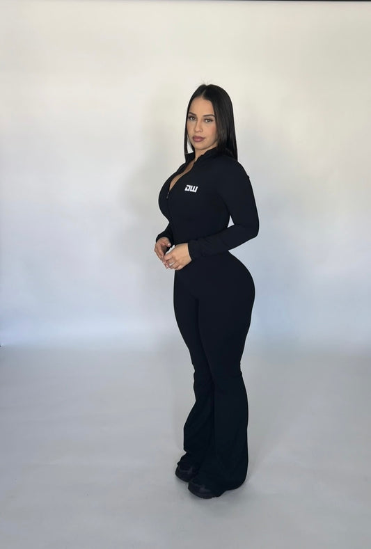 Black bell bottoms jumpsuits