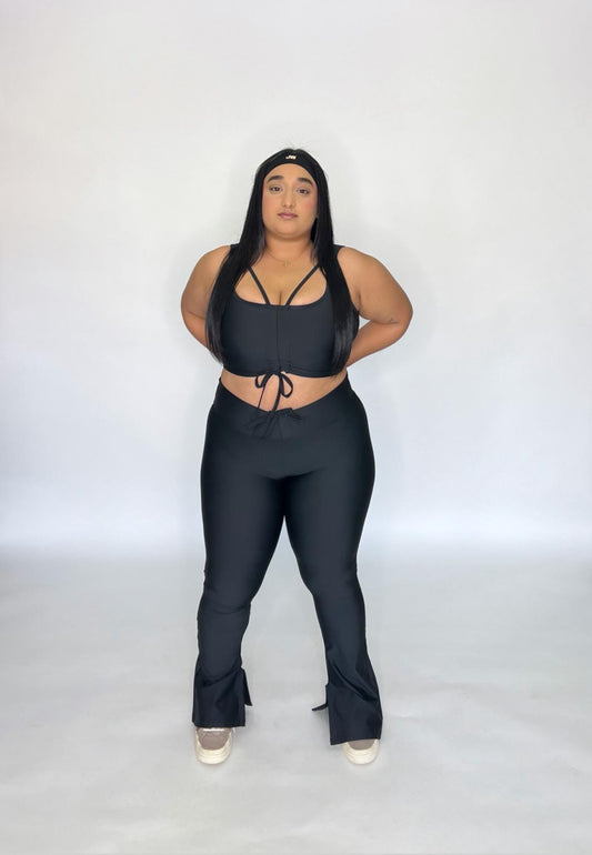 Black Bellbottom Long Set