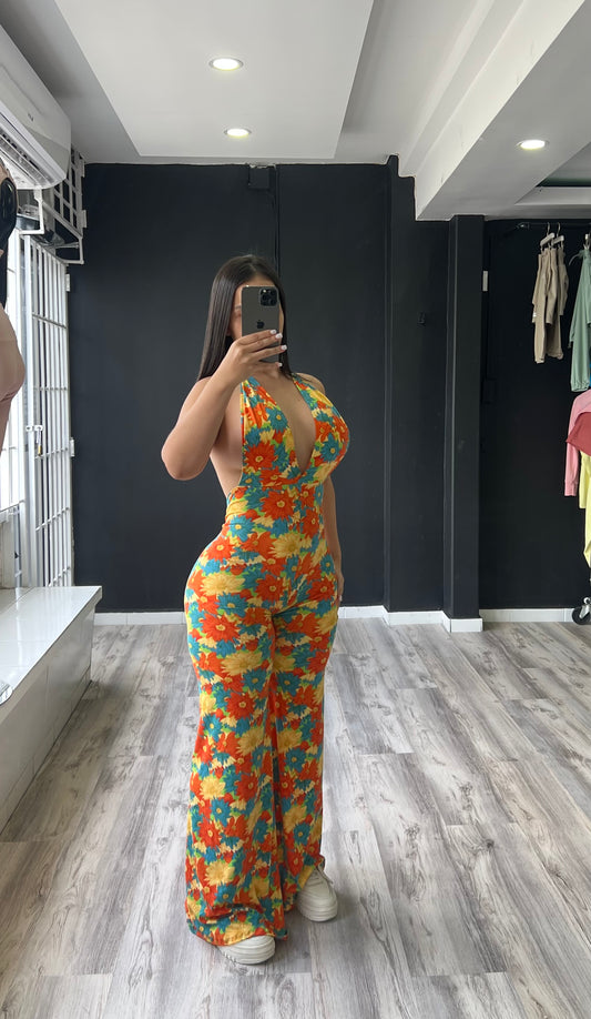 Flower Print Bell bottom GALA Jumpsuit