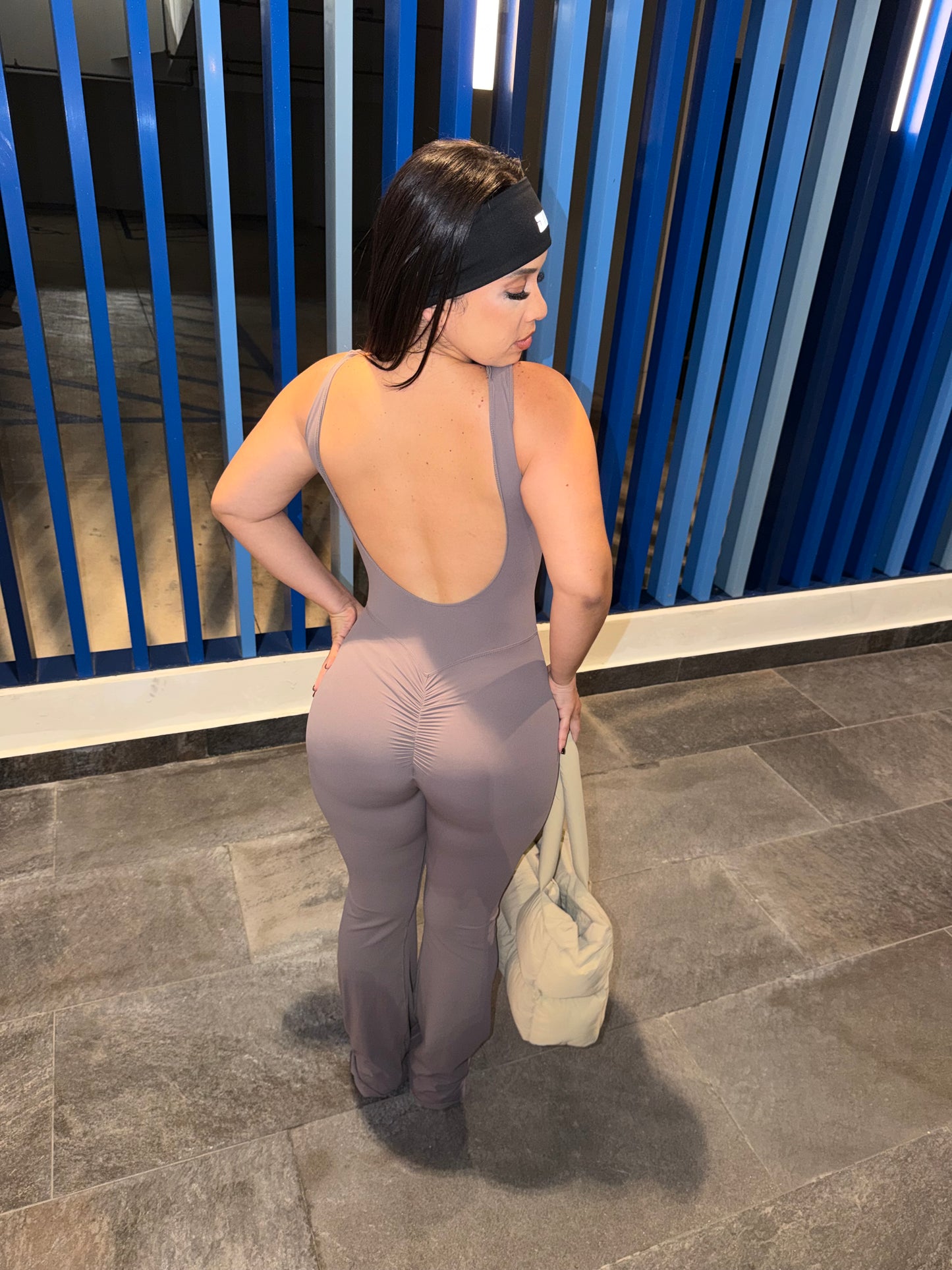 Beige Wes Bellbottom Jumpsuit