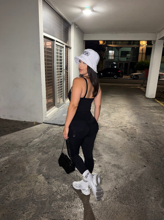 Black 2 pieces skinny scrunch Set