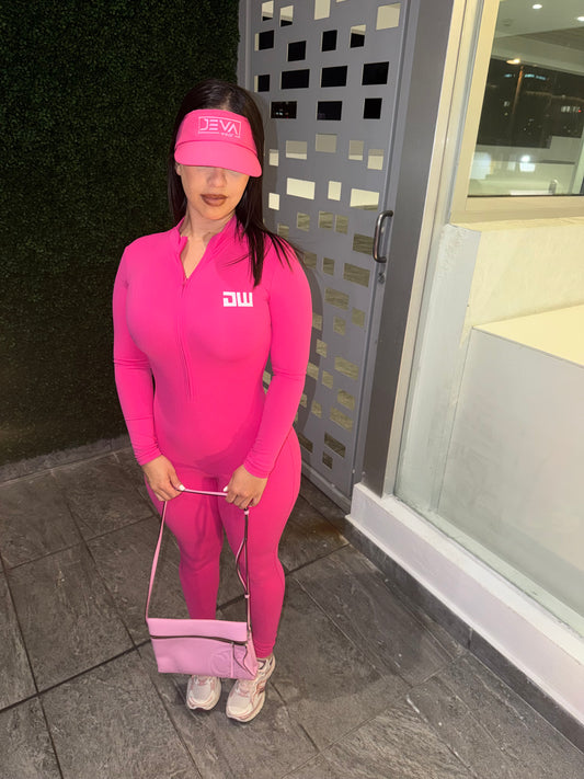 pink jumpsuit long sleeve