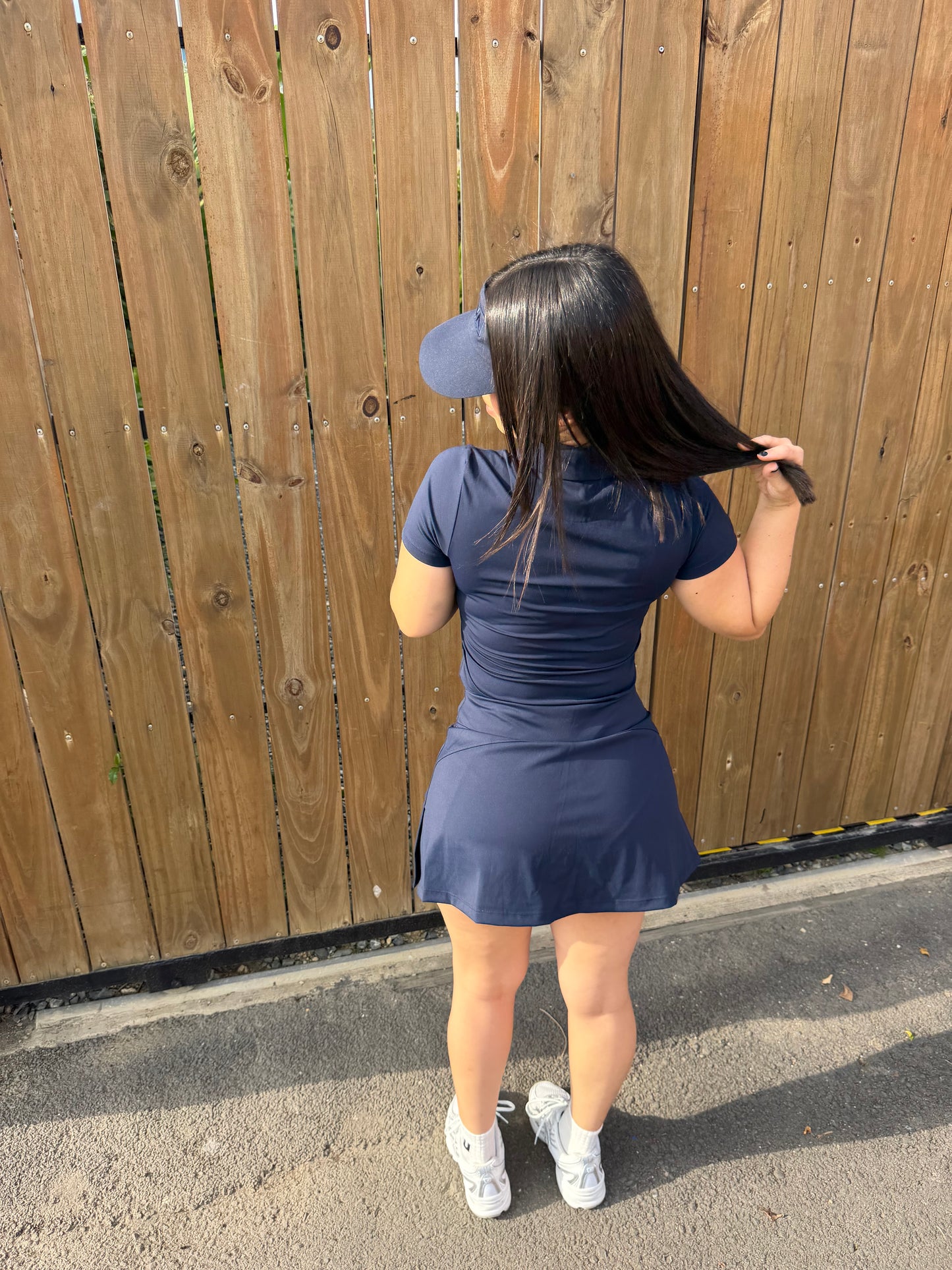 Navy Blue Short Sleeve Skort Set