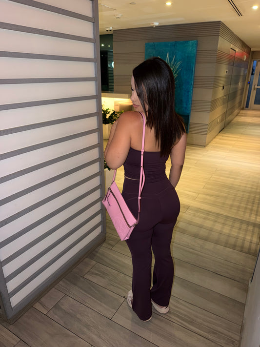 Grape Strapless bellbottoms Set