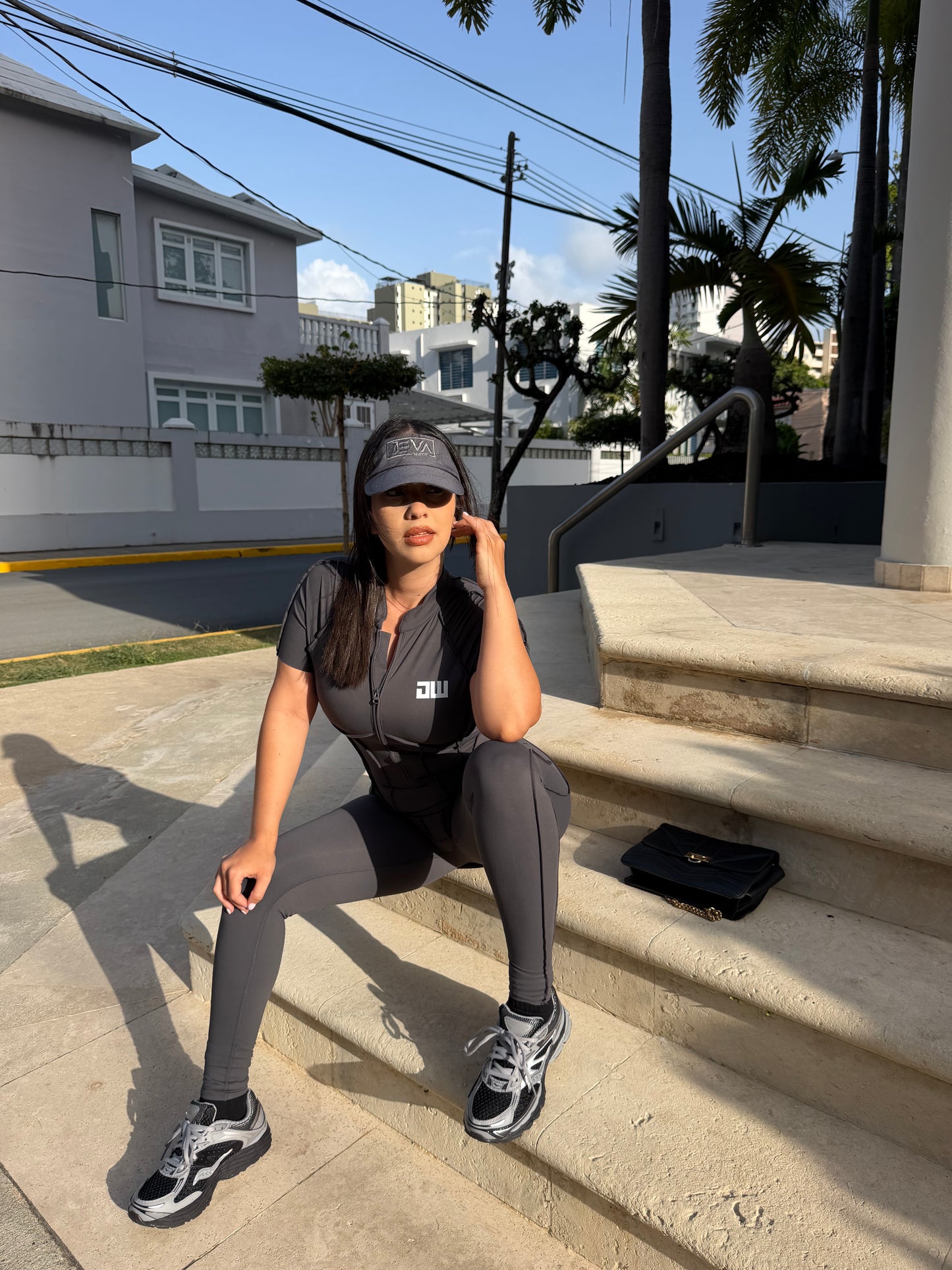 Dark Gray Short Sleeve Jumpsuit