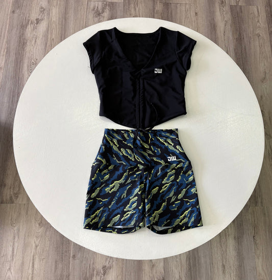 Black/Print Short Set