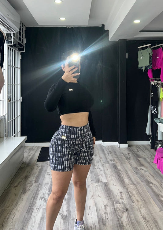 Black/Gray Matching Short Set