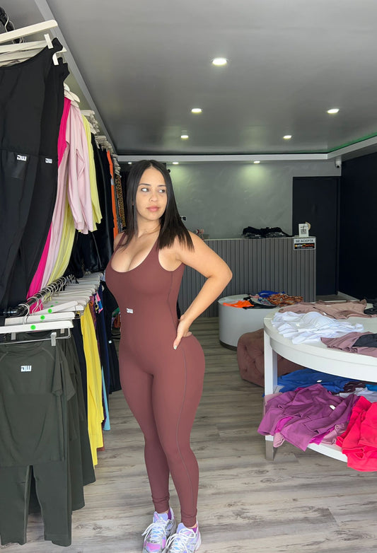 Chocolate Scrunch Butt Jumpsuit