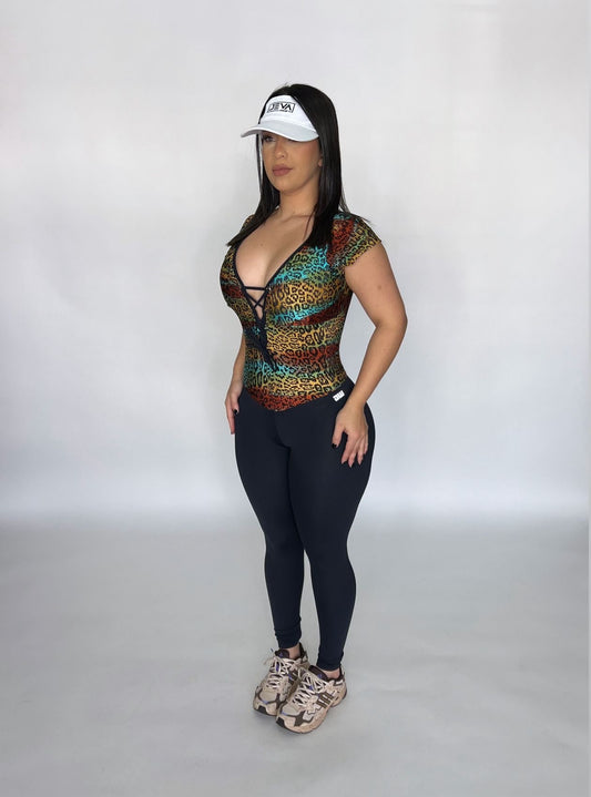 Animal Print Long Jumpsuit